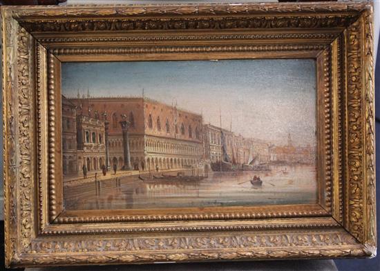 August Von Siegen (1820-1883) St Marks Square and The Doges Palace, Venice, 7.5 x 12.5in.